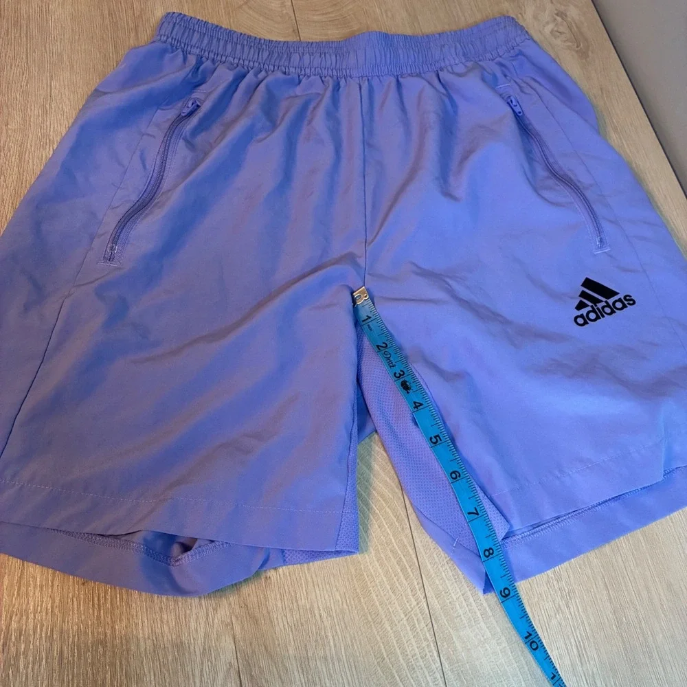 Adidas Mens Aeroready Primegreen Shorts Purple Lavender Zipper Pockets S